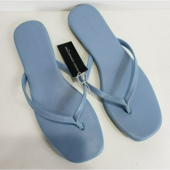 French Connection Morgan Flat Open Toe Thong Flip Flop Sandals Blue/Lila… - Picture 6 of 7